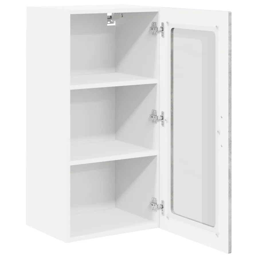Cabinet en verre mural LUCCA 2 pcs Gris béton 40 x 31 x 80 cm - 5