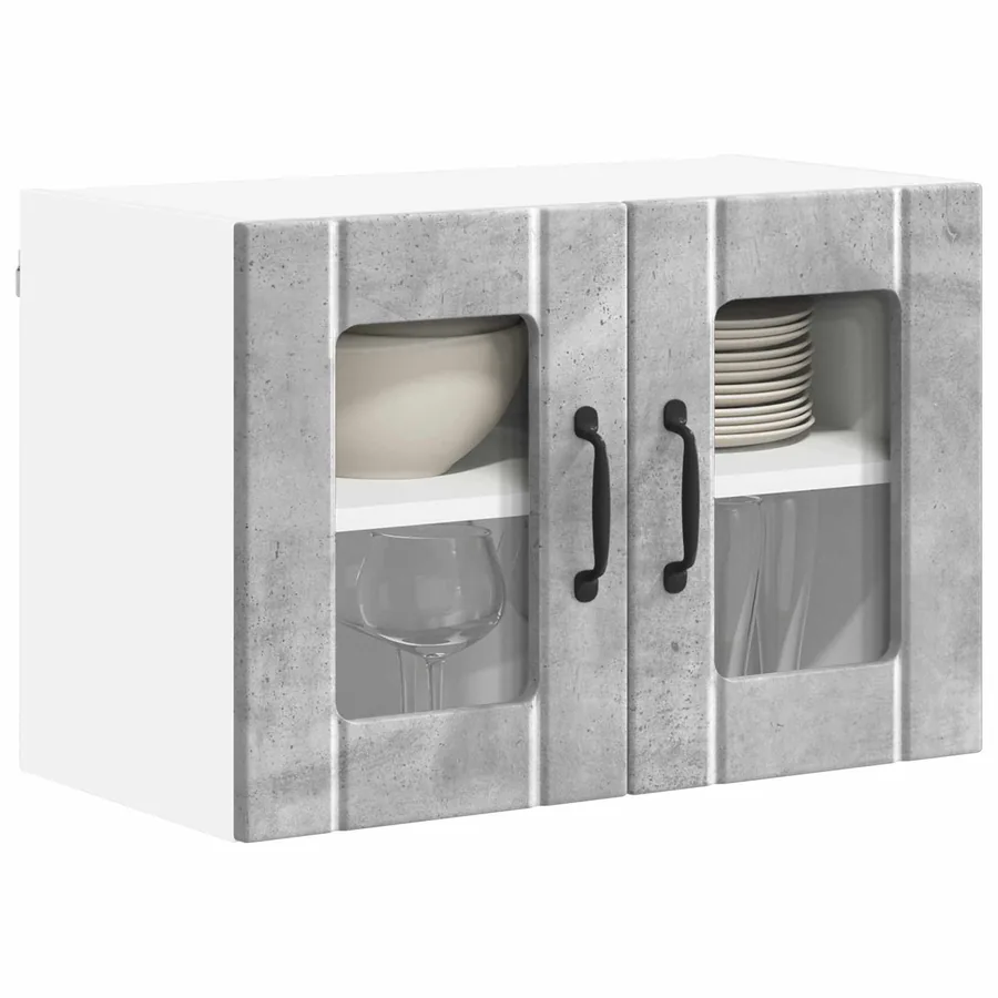 Cabinet en verre mural LUCCA Gris béton 60 x 31 x 40 cm - 3