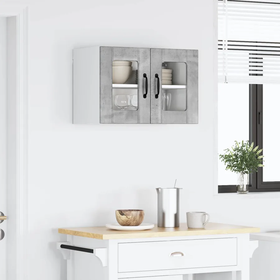 Cabinet en verre mural LUCCA Gris béton 60 x 31 x 40 cm - 4