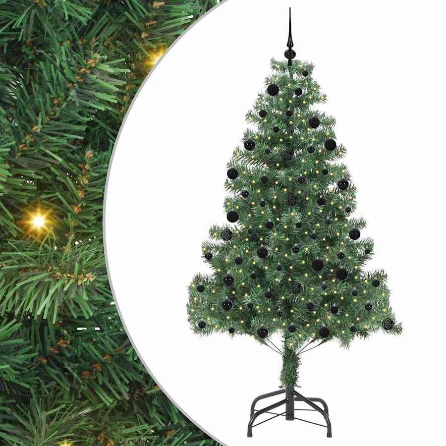 Sapin de Noël avec 300 LED avec support Vert 210 cm PVC - 2