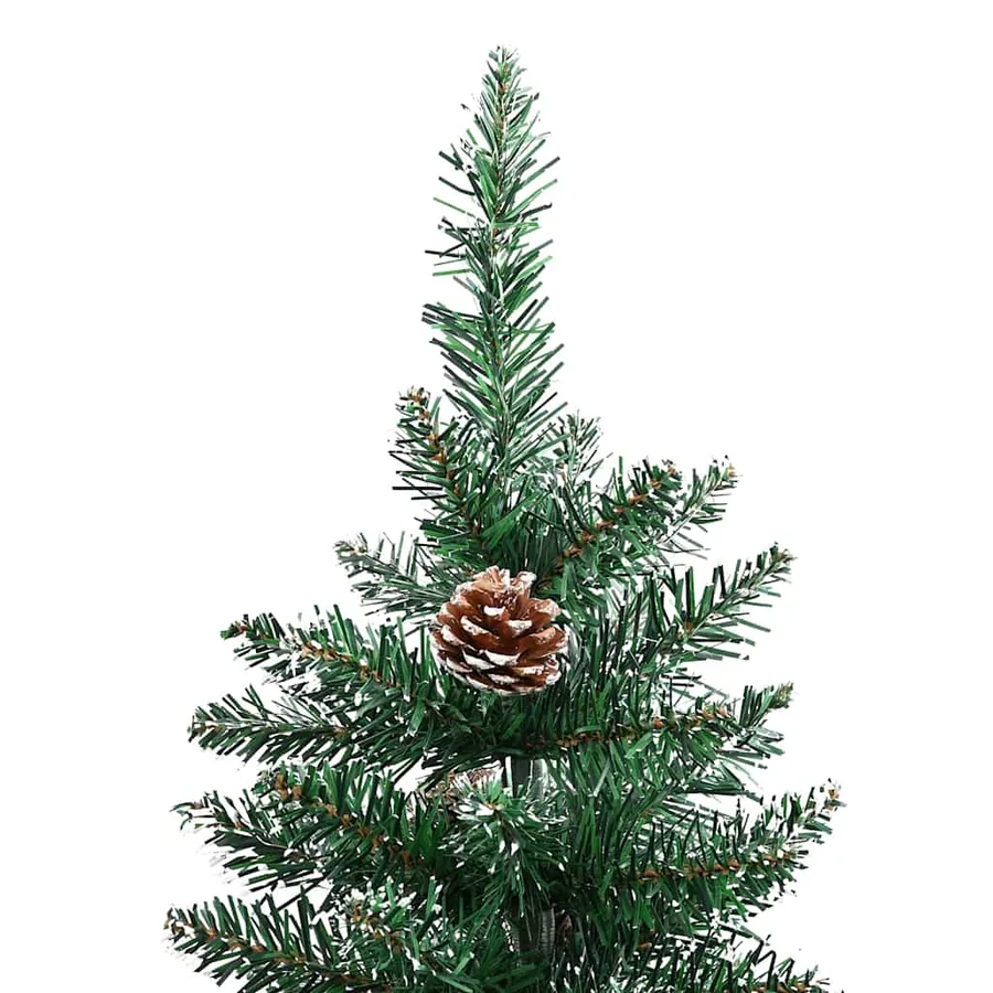 Sapin de Noël mince Vert 180 cm PVC et bois de pin massif - 11