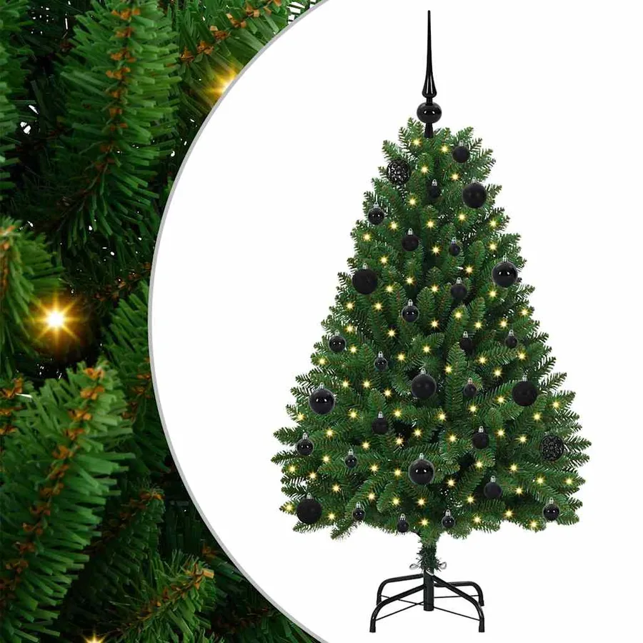 Sapin de Noël artificiel avec 150 LED Vert 120 cm PVC et métal - 2
