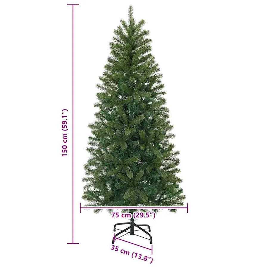 Sapin de Noël artificiel avec 150 LED Vert 150 cm PE et PVC - 16