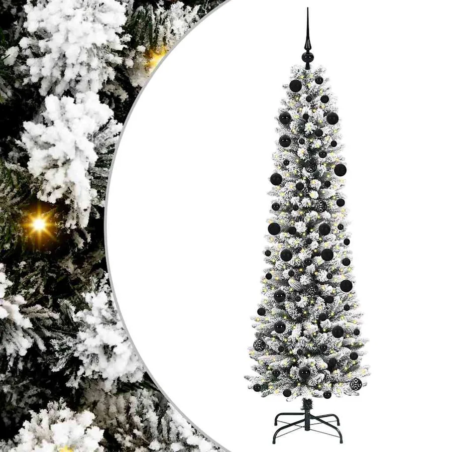 Sapin de Noël artificiel Blanc 210 cm PVC, métal et plastique - 2