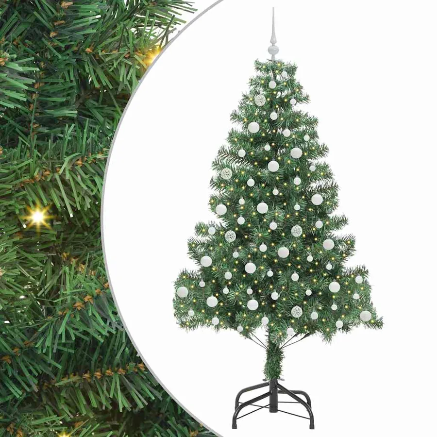 Sapin de Noël avec 300 LED avec support Vert 210 cm PVC - 2
