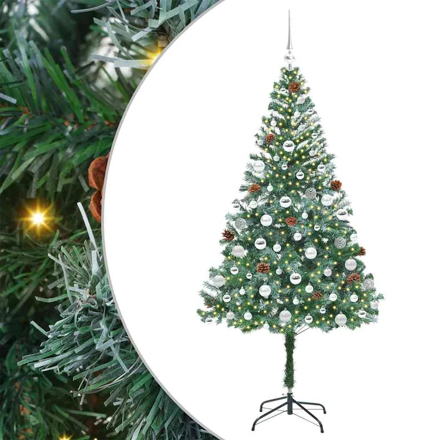 Sapin de Noël artificiel avec 300 LED Vert 180 cm PVC et Acier - 2