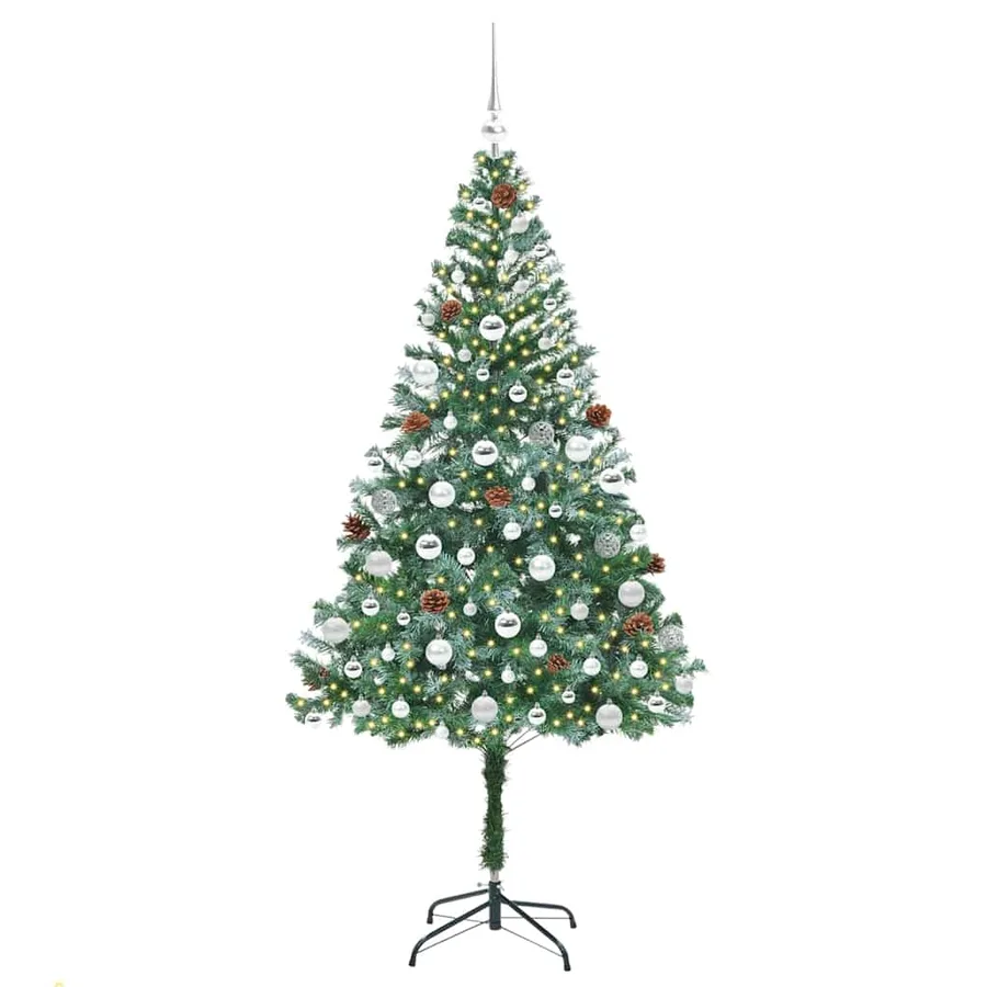 Sapin de Noël artificiel avec 300 LED Vert 180 cm PVC et Acier - 3