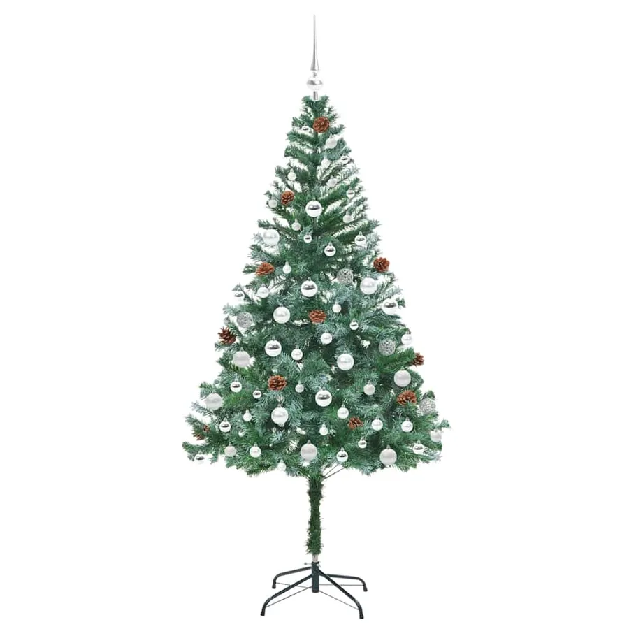 Sapin de Noël artificiel avec 300 LED Vert 180 cm PVC et Acier - 4