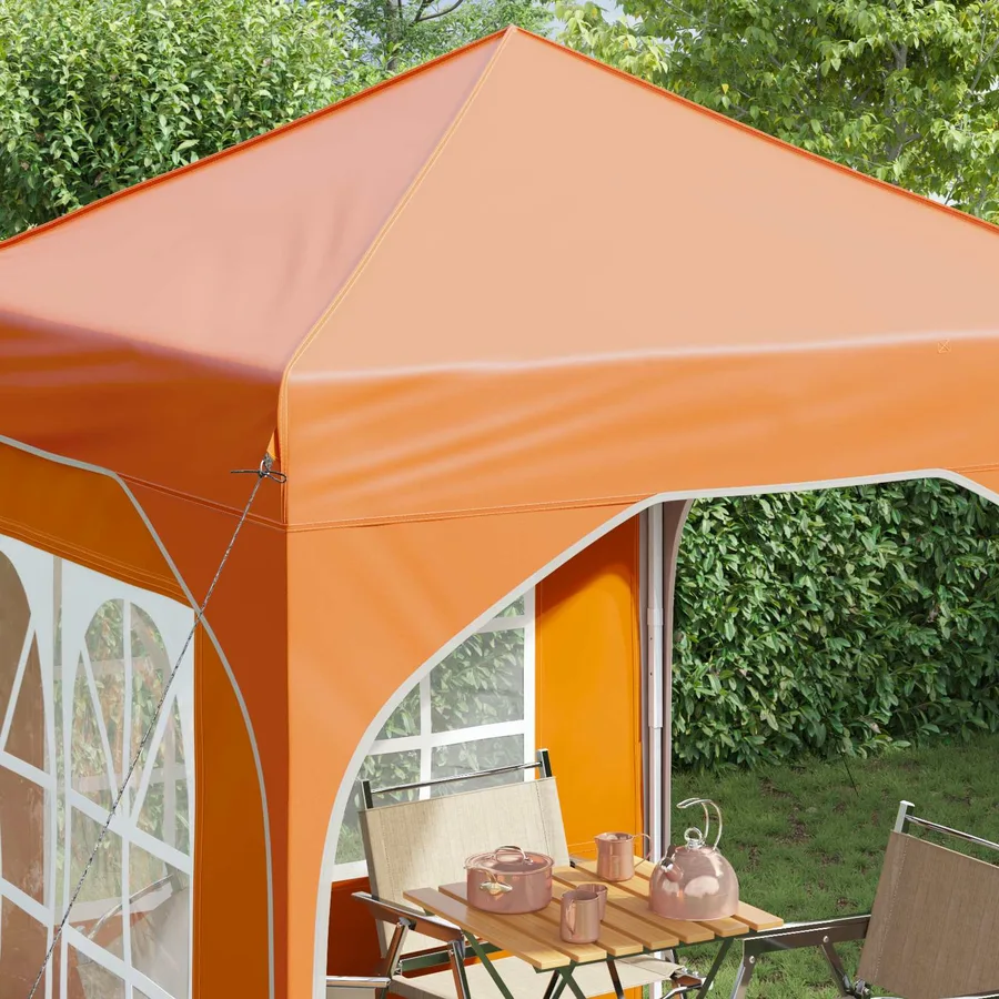 Tente de fête pop-up 192 x 192 x 245 cm Orange - 4