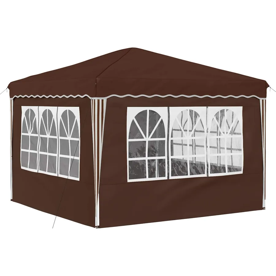 Tente de fête pop-up 288 x 288 x 245 cm Marron Tissu Oxford - 9