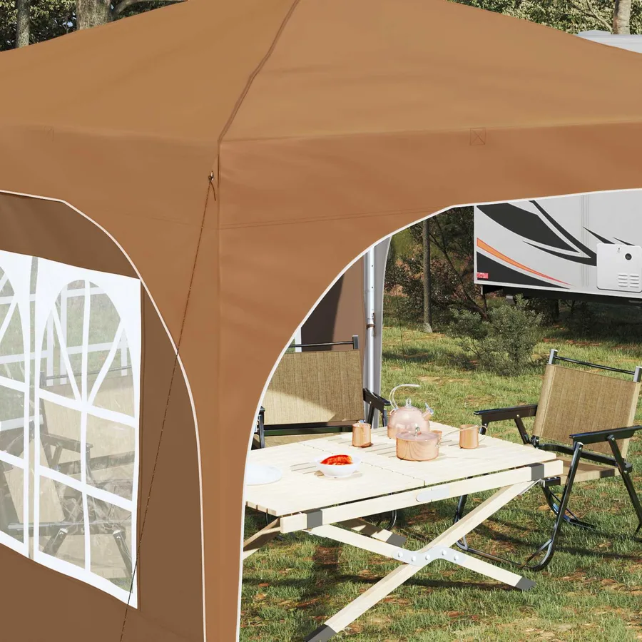 Tente de fête pop-up 290 x 290 x 245 cm Beige - 4