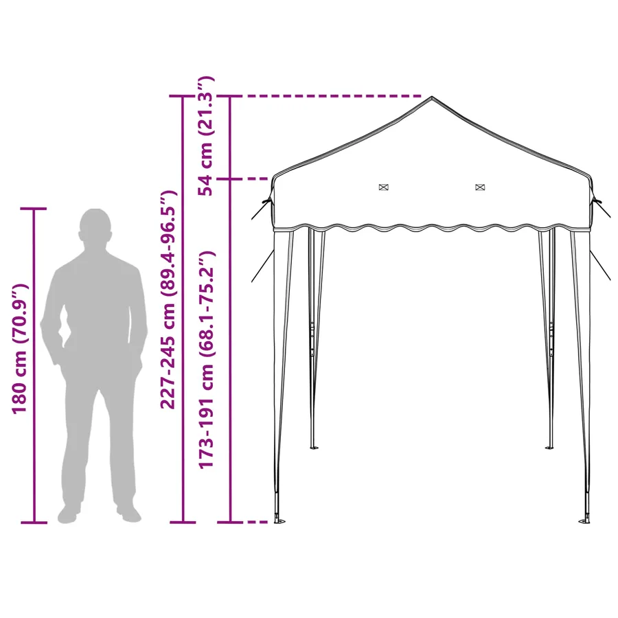 Tente de fête pop-up 195 x 195 x 245 cm Terre cuite - 17