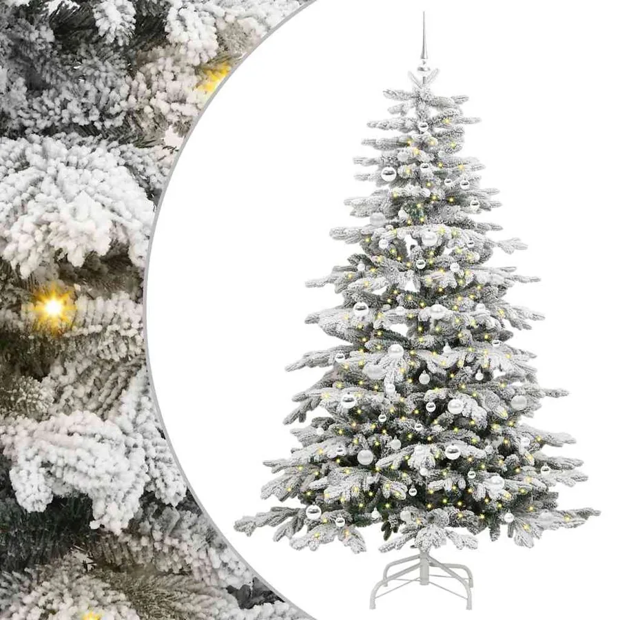 Sapin de Noël Artificiel à Branches Articulées Blanc 210 cm - 2