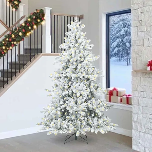 Sapin de Noël Artificiel à Branches Articulées Blanc 240 cm