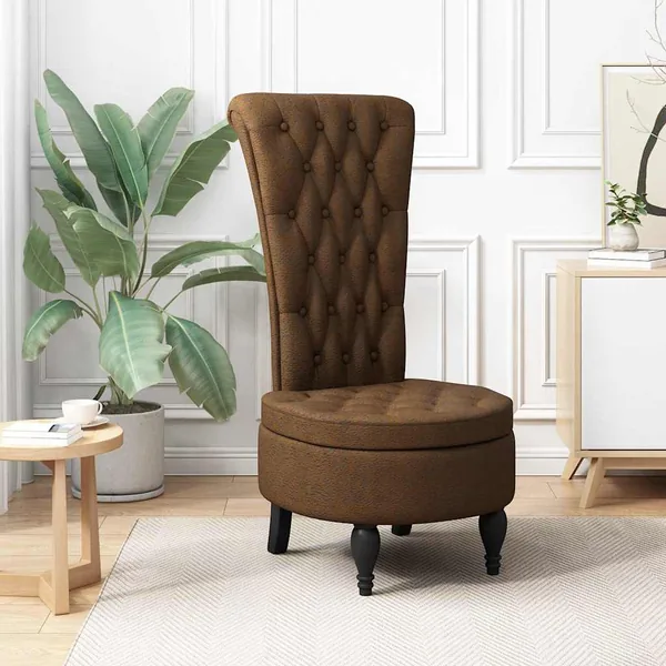 Fauteuil à pantoufle Marron 56,5 x 70 x 110 cm Simili daim