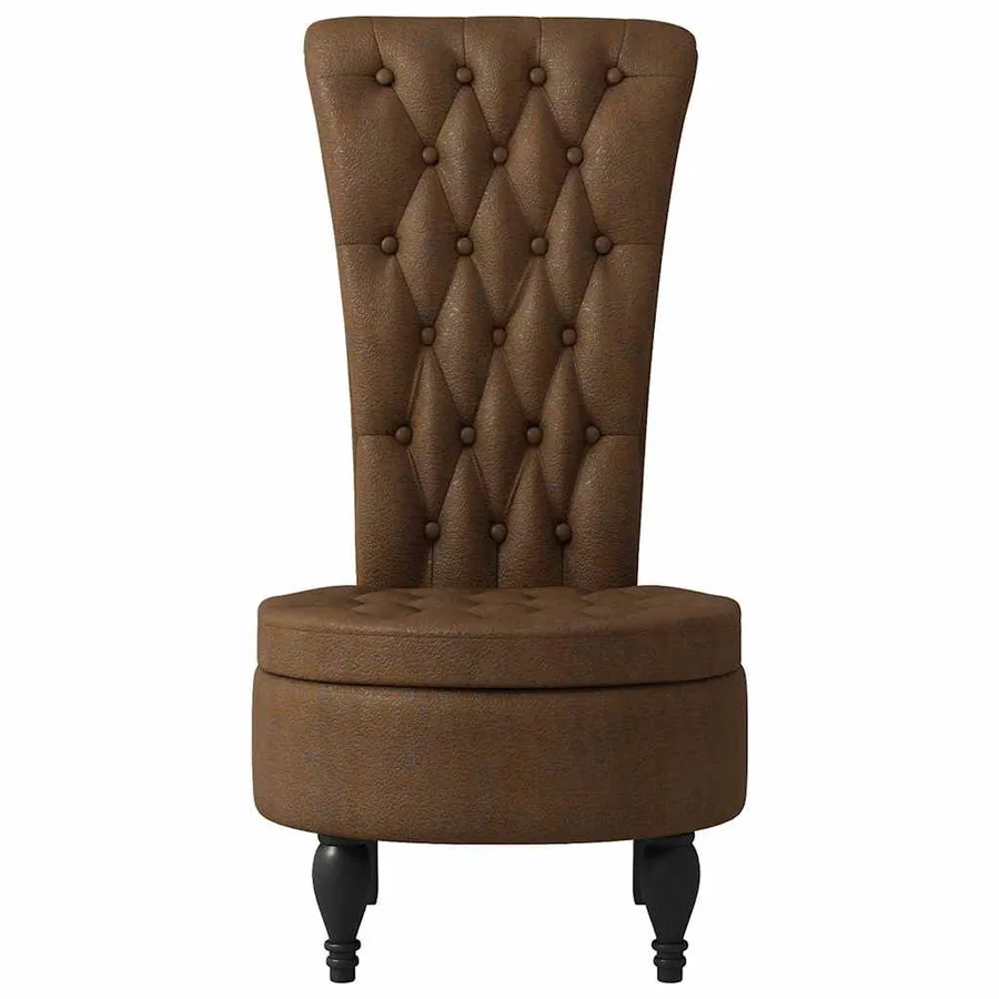 Fauteuil à pantoufle Marron 56,5 x 70 x 110 cm Simili daim - 4