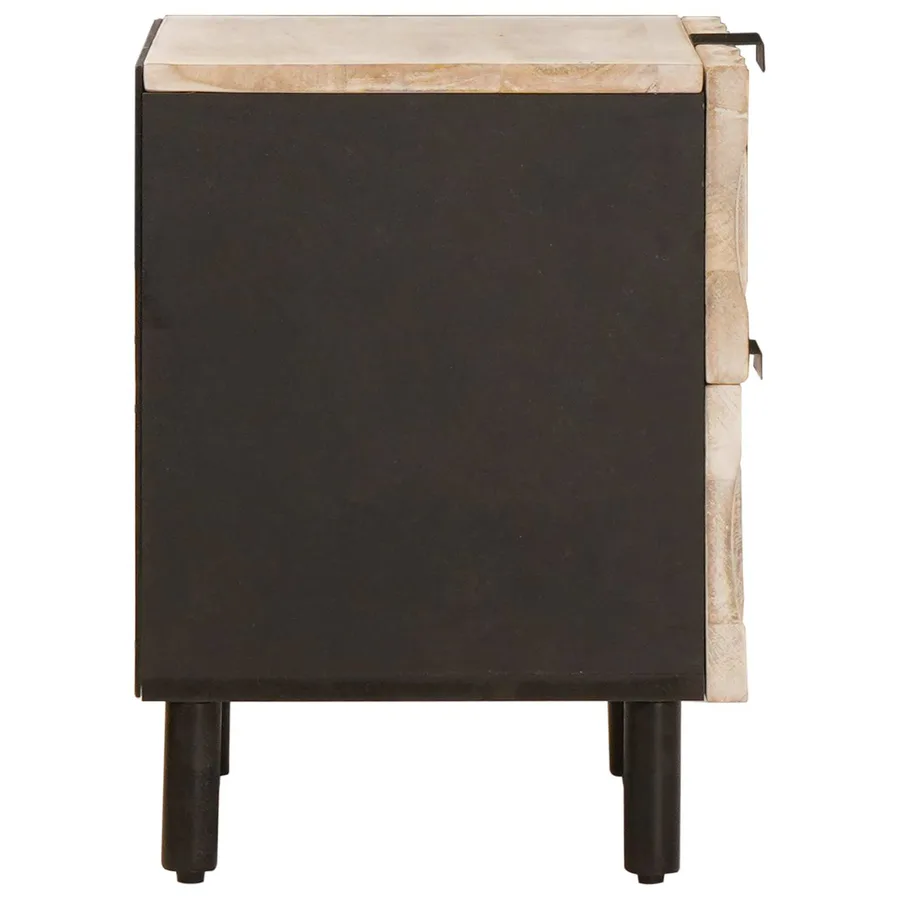 Cabinet de chevet avec tiroir 2 pcs Blanc 40 x 33 x 46 cm - 6