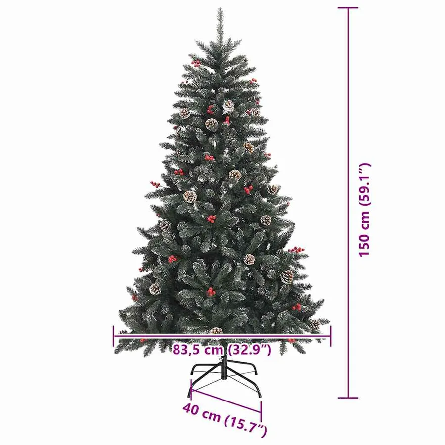 Sapin de Noël artificiel Vert 150 cm PVC, plastique et acier - 20