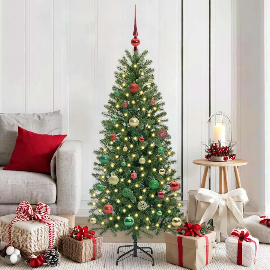 Sapin de Noël artificiel avec 150 LED Vert 150 cm PE et PVC