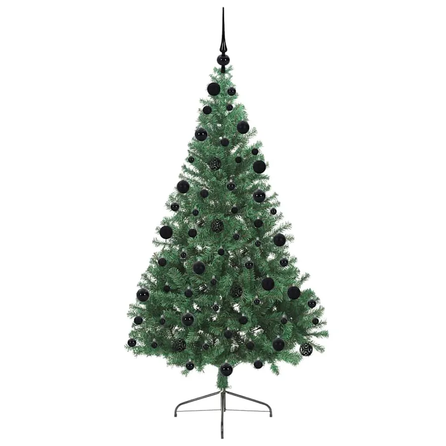 Sapin de Noël artificiel pré-éclairé Vert 210 cm PVC - 4