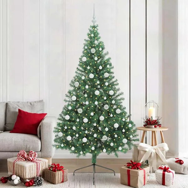 Sapin de Noël artificiel pré-éclairé Vert 210 cm PVC