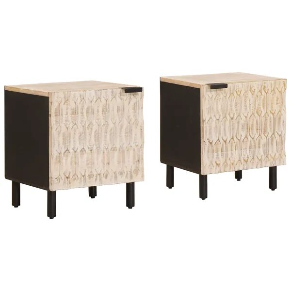 Cabinet de chevet 2 pcs Blanc 40 x 33 x 46 cm