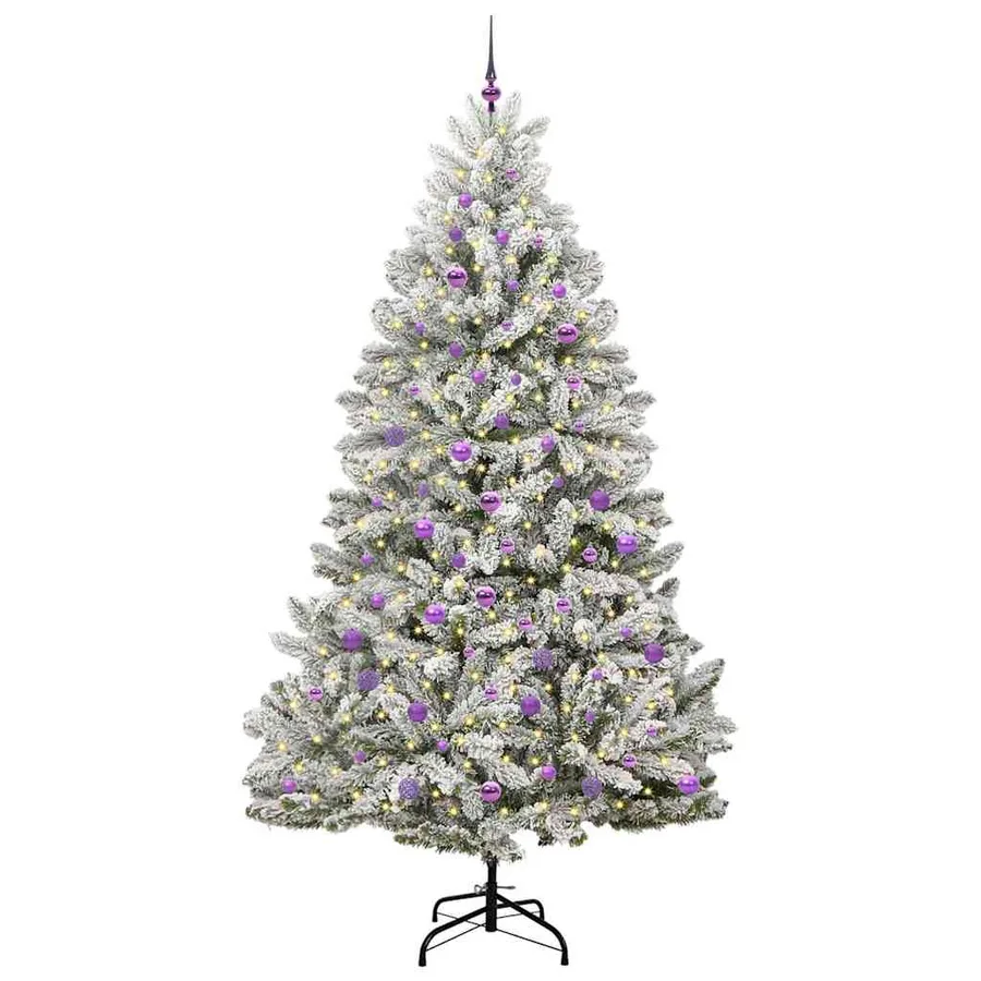 Sapin de Noël artificiel Vert et blanc 240 cm PVC et métal - 3