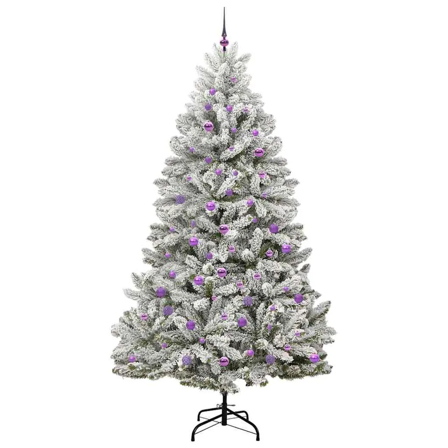 Sapin de Noël artificiel Vert et blanc 240 cm PVC et métal - 4