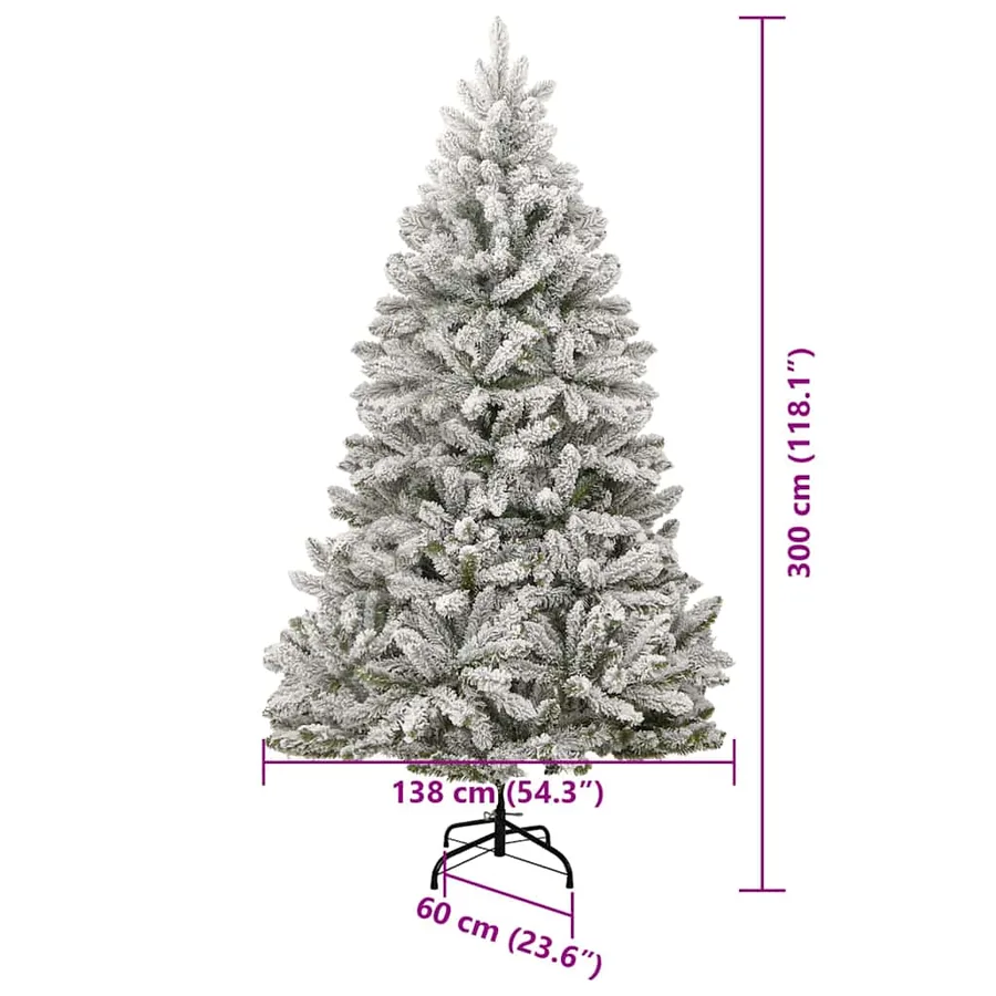 Sapin de Noël artificiel Vert et blanc 300 cm PVC et métal - 17