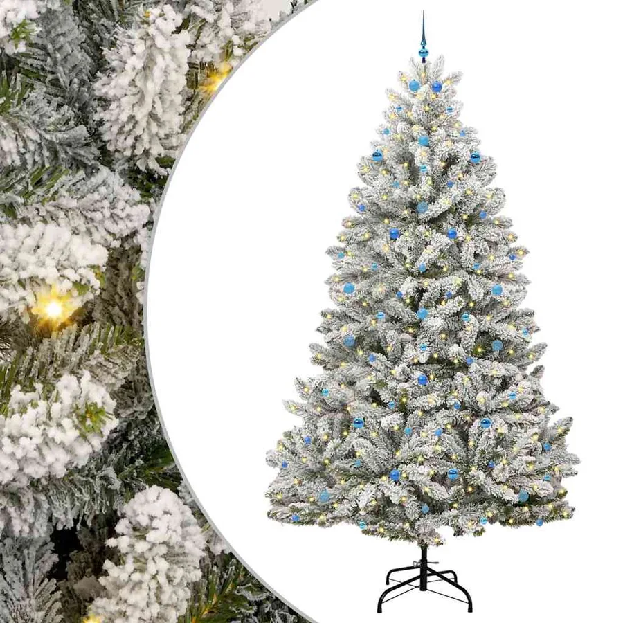 Sapin de Noël artificiel Vert et blanc 300 cm PVC et métal - 2