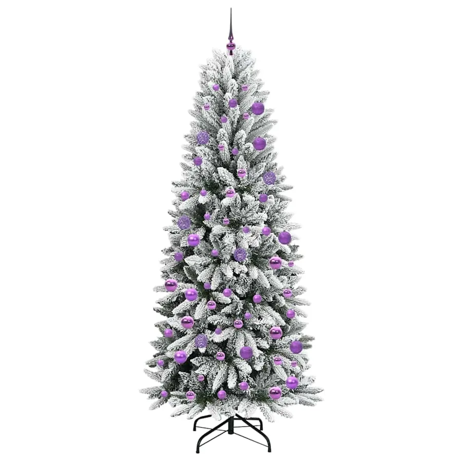 Sapin de Noël artificiel avec 300 LED avec support Blanc 210 cm - 4