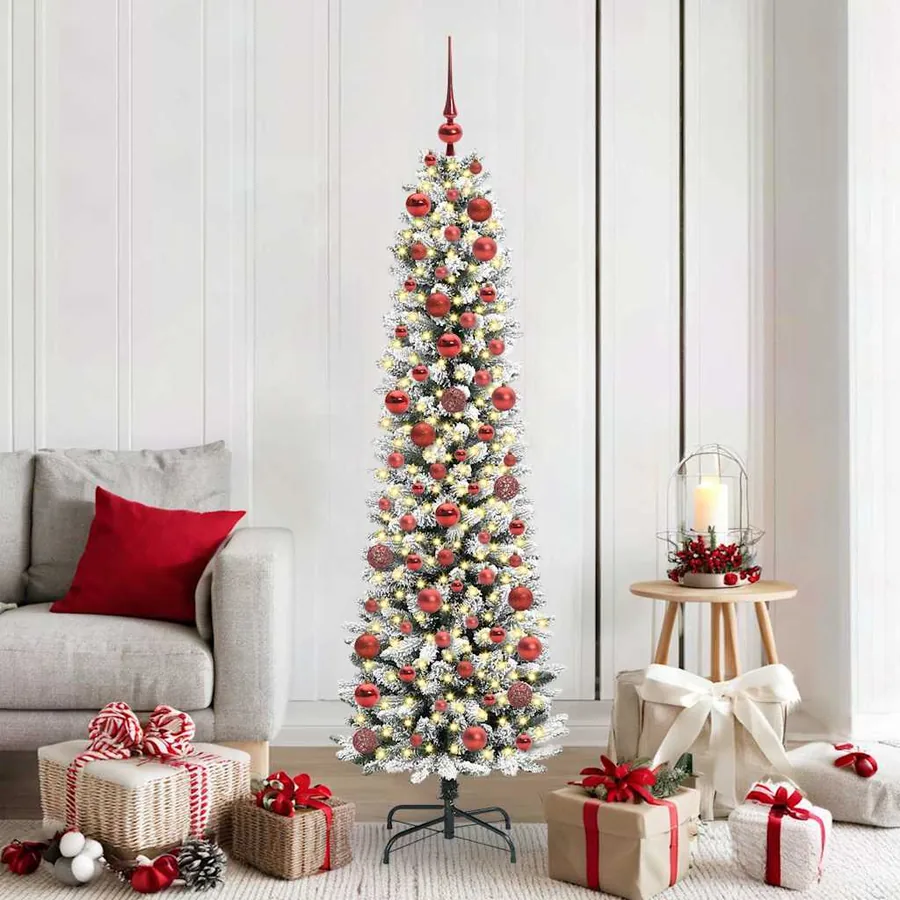 Sapin de Noël artificiel Blanc 180 cm PVC, métal et plastique