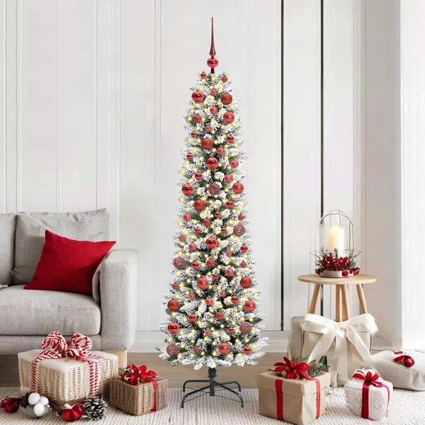 Sapin de Noël artificiel Blanc 180 cm PVC, métal et plastique
