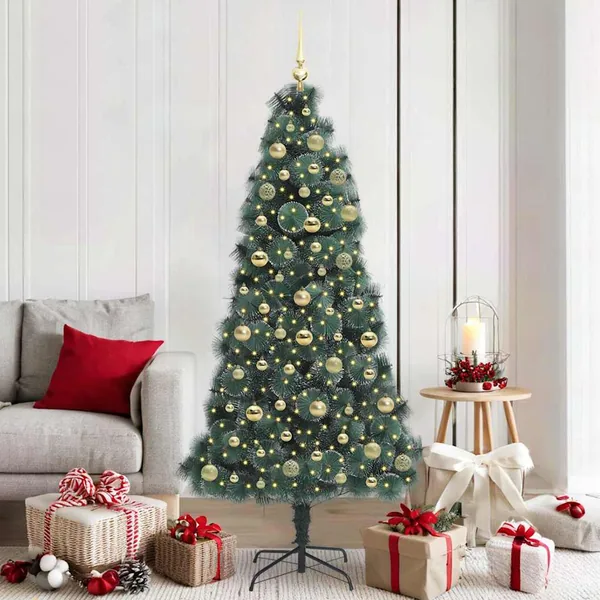 Arbre de Noël artificiel pré-éclairé avec ensemble de boules