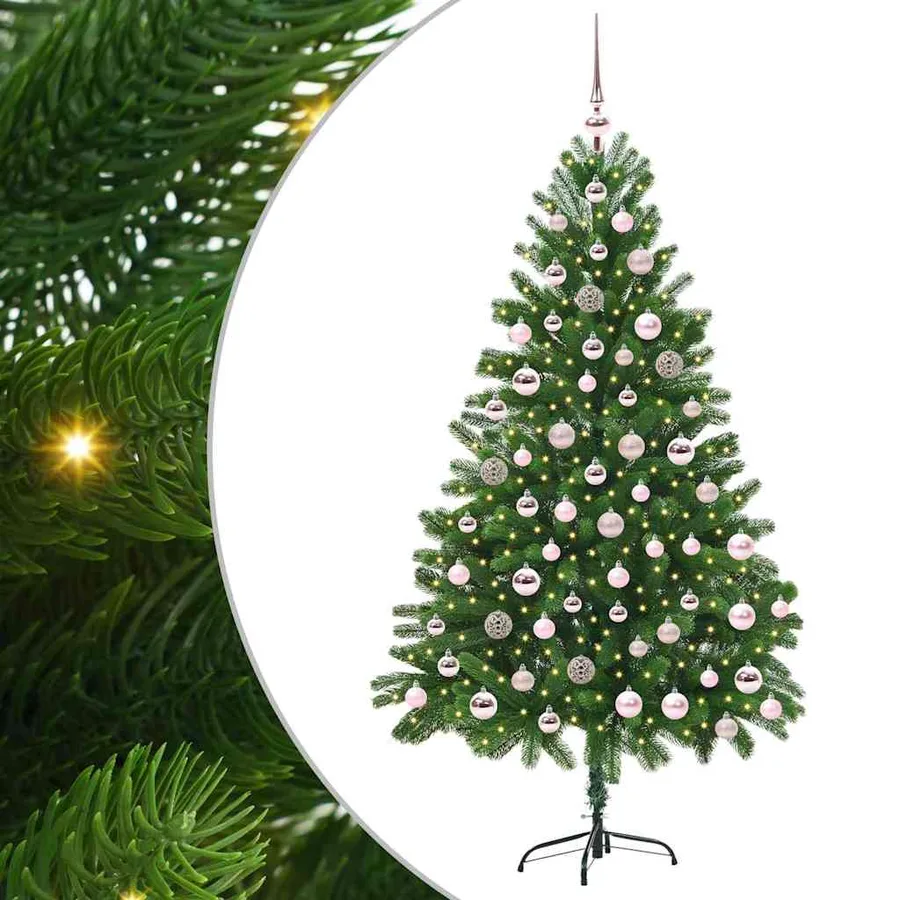 Sapin de Noël avec 300 LED avec support Vert 180 cm PE - 2