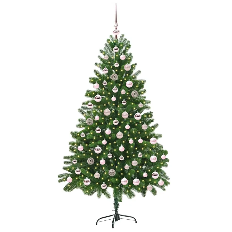 Sapin de Noël avec 300 LED avec support Vert 180 cm PE - 3