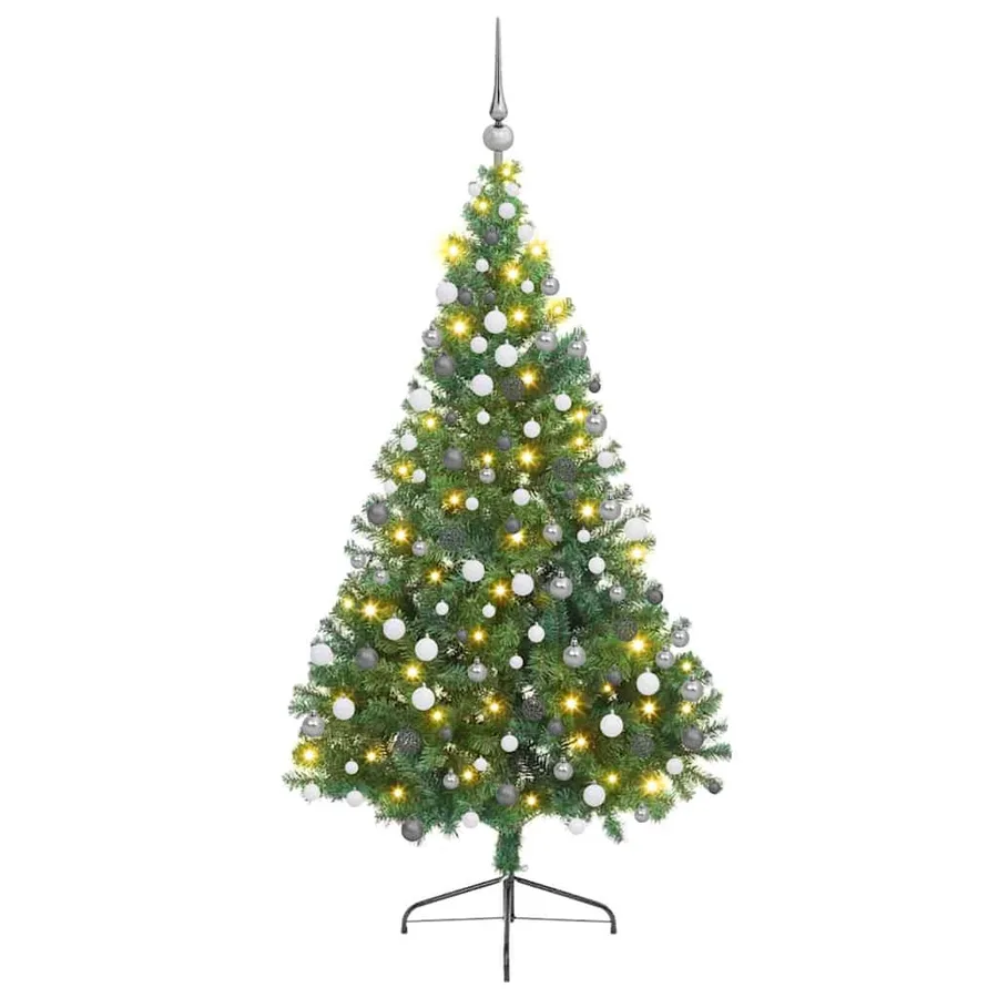 Sapin de Noël artificiel pré-éclairé Vert 180 cm PVC - 2