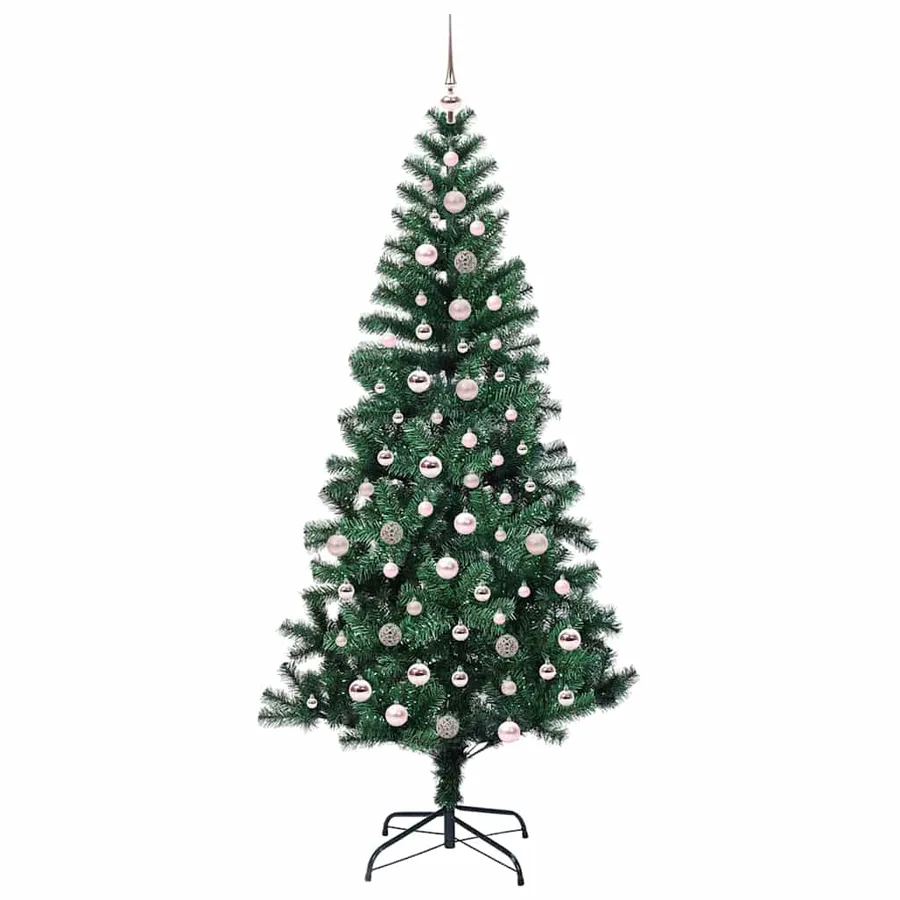 Sapin de Noël artificiel pré-éclairé Vert 240 cm PVC et métal - 4