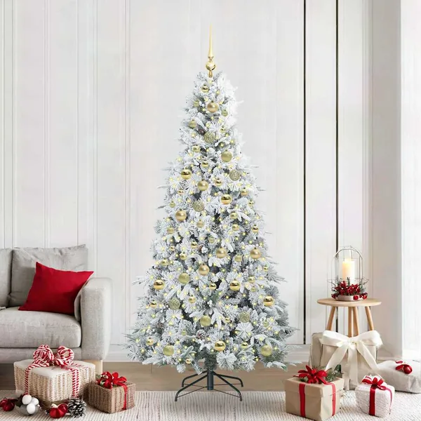 Sapin de Noël Artificiel à Branches Articulées Blanc 210 cm