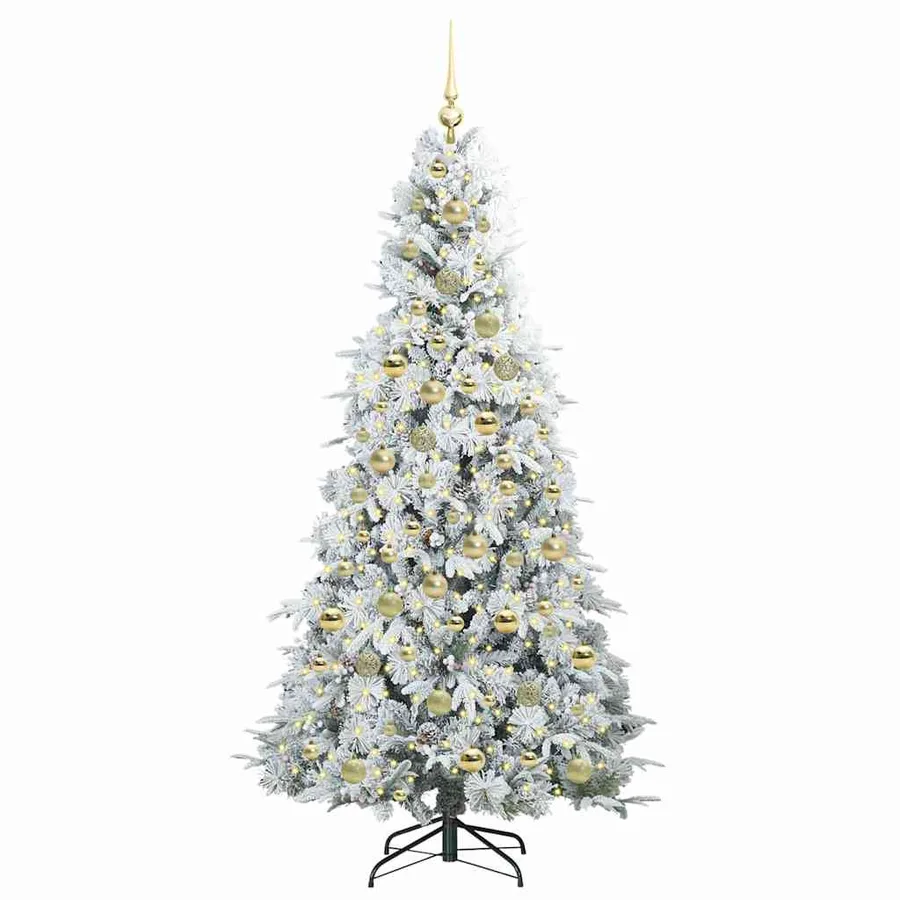 Sapin de Noël Artificiel à Branches Articulées Blanc 210 cm - 3