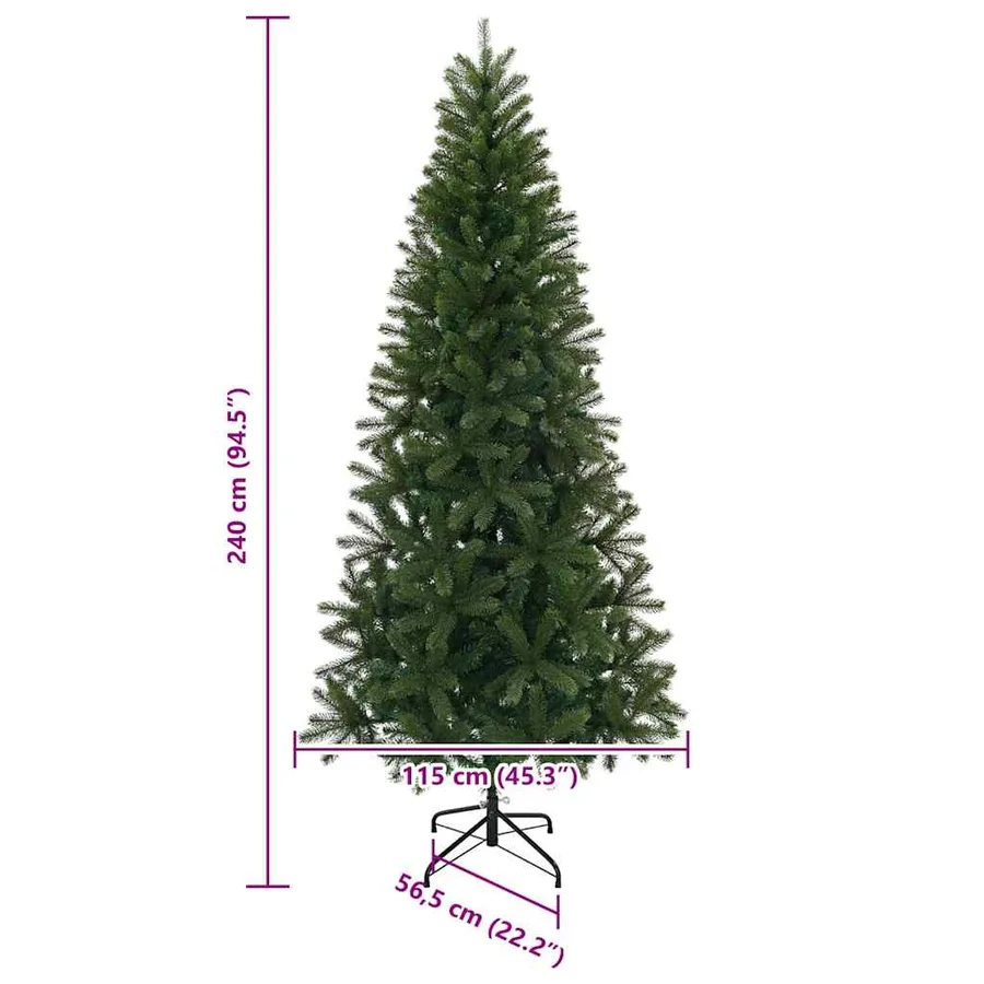 Sapin de Noël artificiel avec 300 LED Vert 240 cm PE et PVC - 16