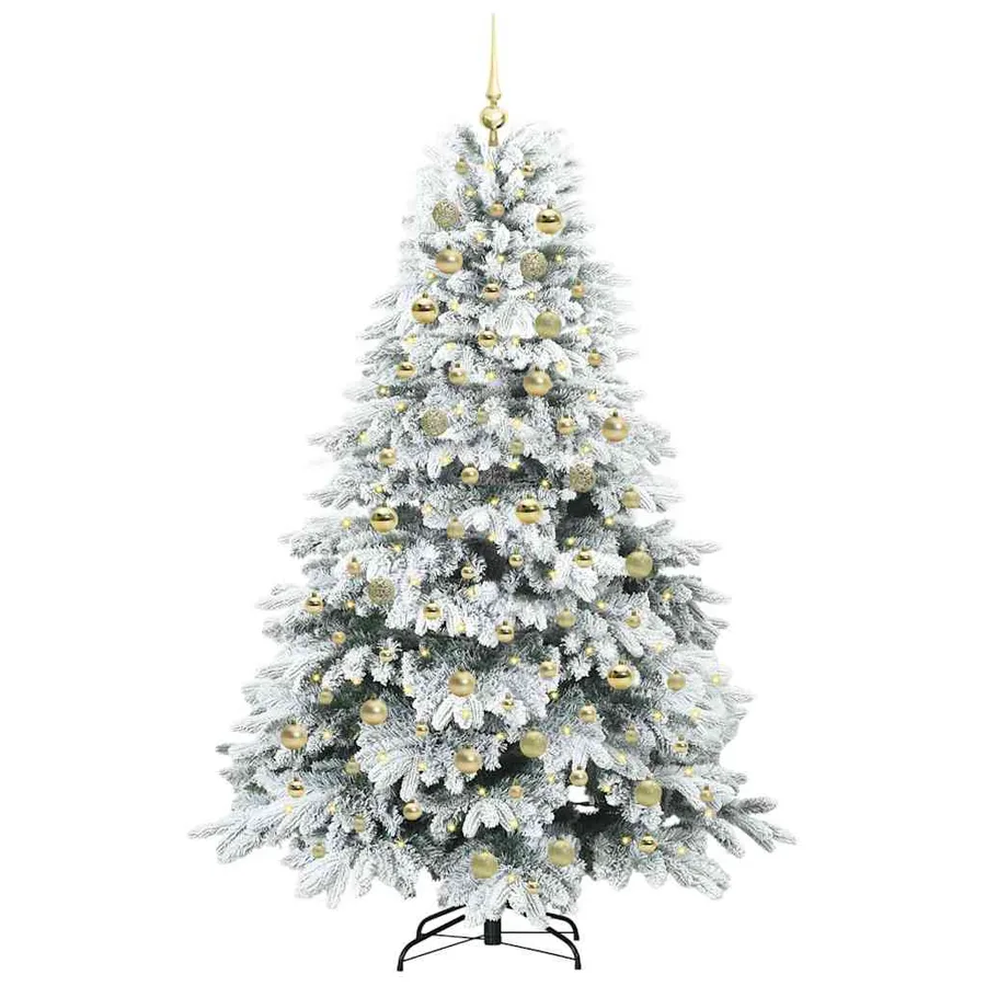 Sapin de Noël artificiel avec 300 LED Blanc 180 cm PE et PVC - 3