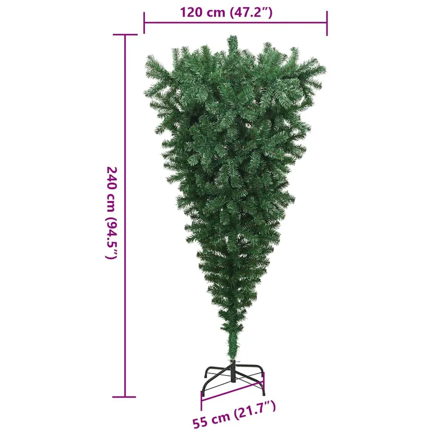 Arbre de Noël artificiel pré-éclairé à l'envers avec ensemble de boules - 16