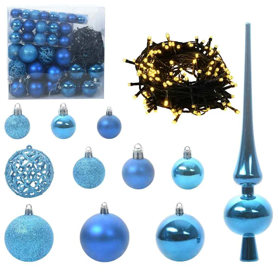 Arbre de Noël artificiel pré-éclairé à l'envers avec ensemble de boules - 6