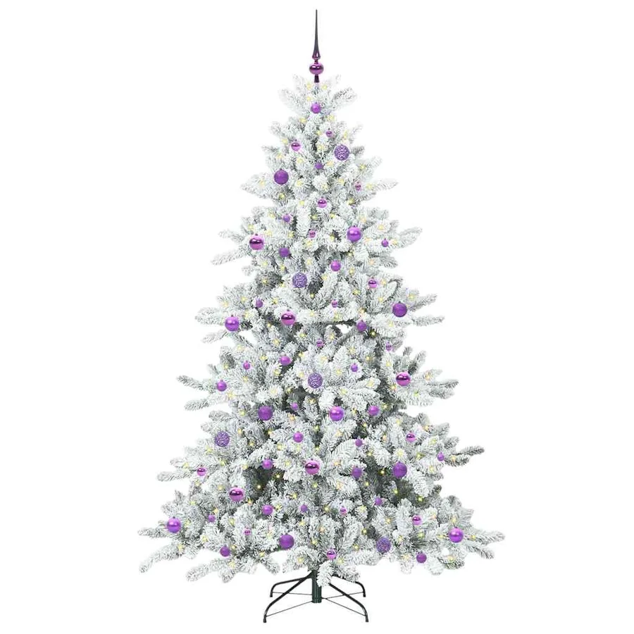 Sapin de Noël Artificiel à Branches Articulées Blanc 210 cm - 3