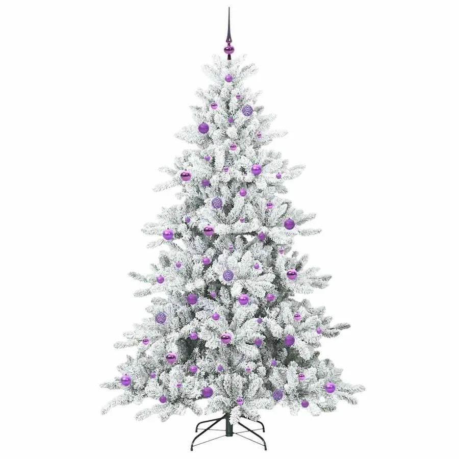 Sapin de Noël Artificiel à Branches Articulées Blanc 210 cm - 4