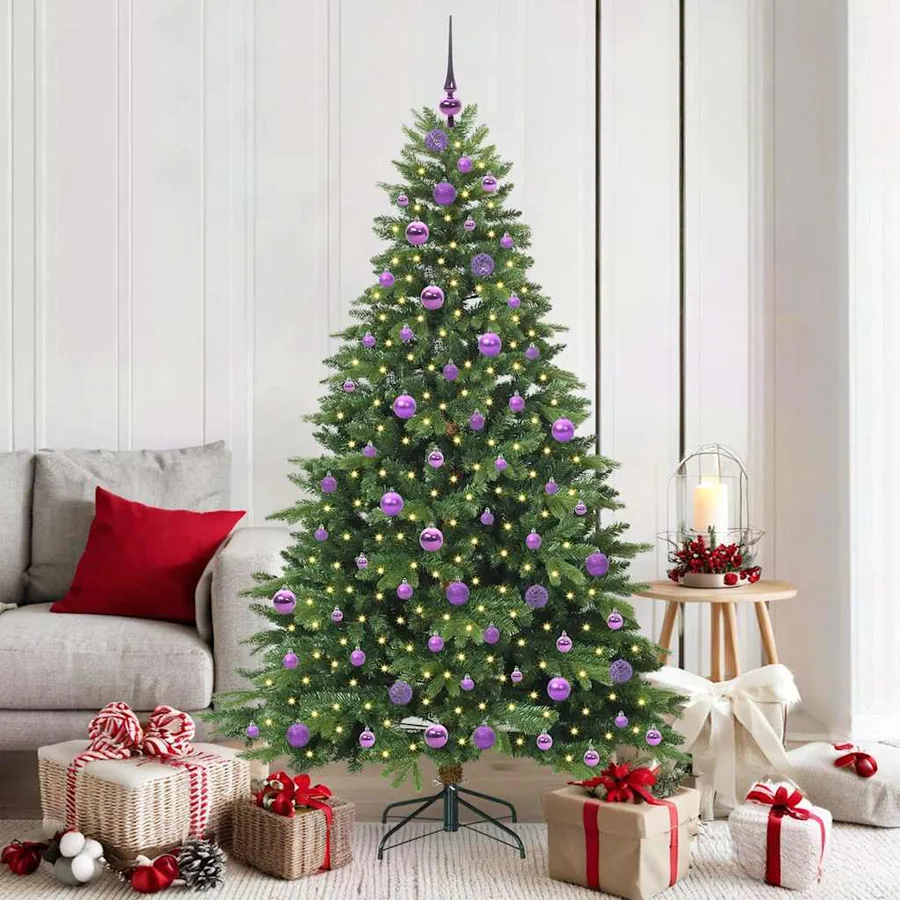 Sapin de Noël artificiel avec 300 LED Vert 180 cm PE et PVC
