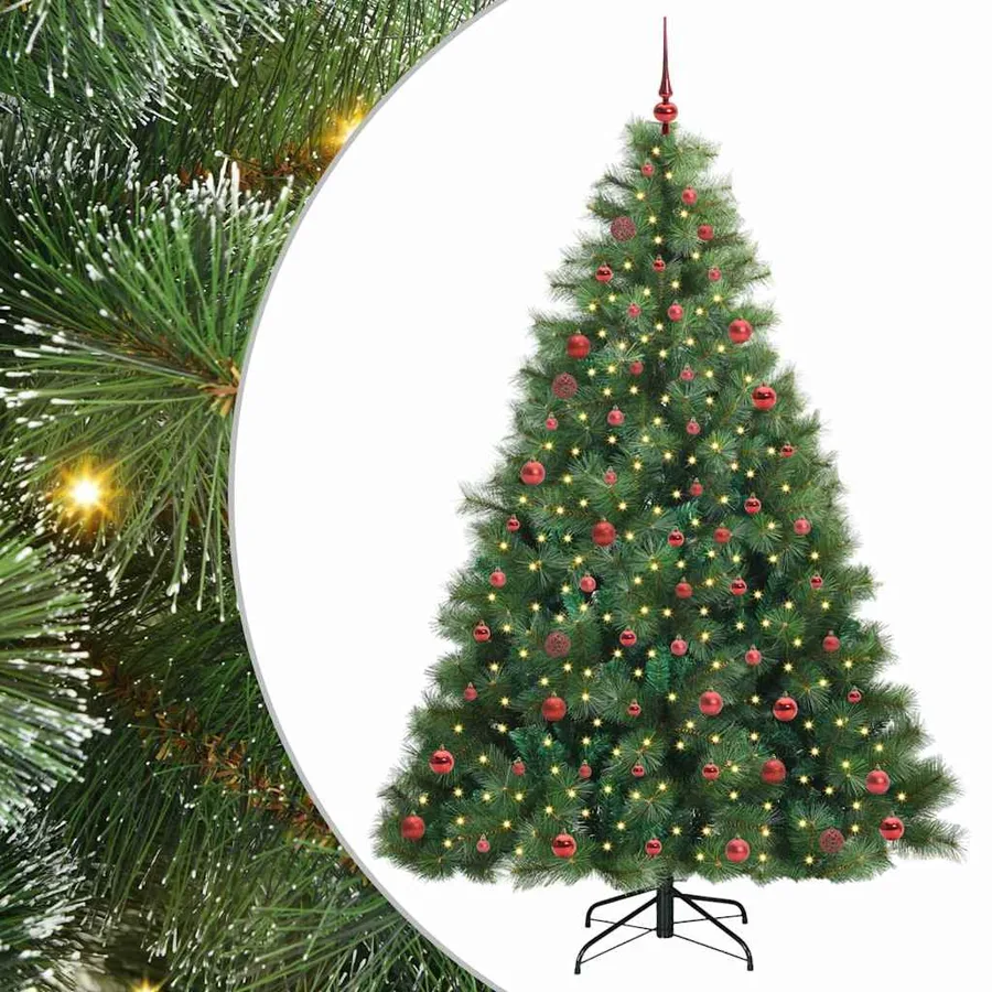 Sapin de Noël artificiel avec 300 LED Vert 210 cm PE et PVC - 2