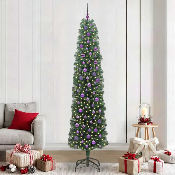 Sapin de Noël artificiel Vert 240 cm PVC et acier et plastique