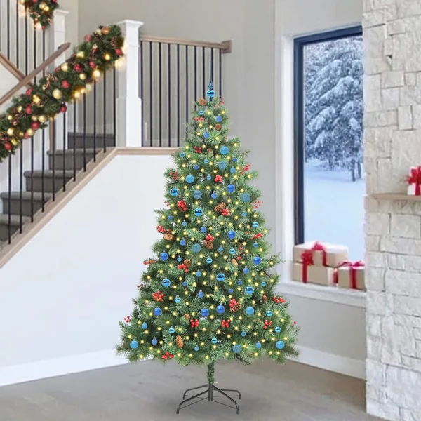 Sapin de Noël artificiel Vert 240 cm PVC et métal